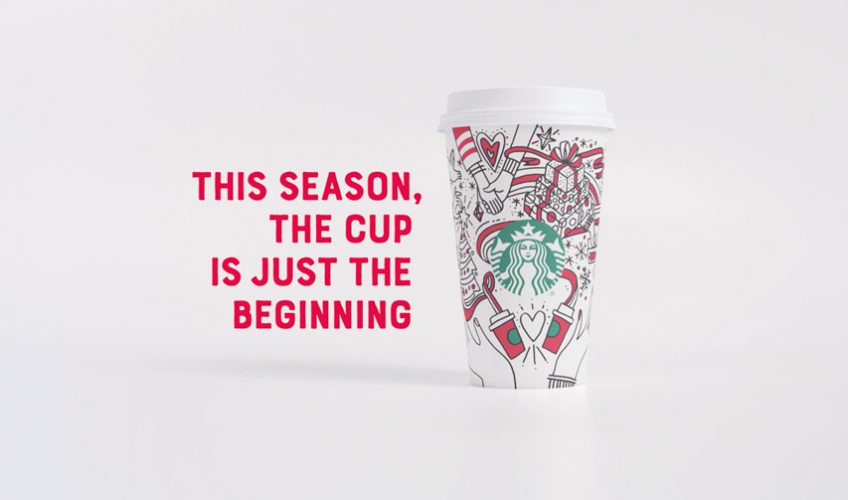 “To kick off the season and our campaign, we made an animated spot that revealed the new holiday cup design. We followed that up with a Facebook live event, where we asked viewers to tell us what makes the holidays special to them, and used their stories to create a 20-ft. mural in real-time.”